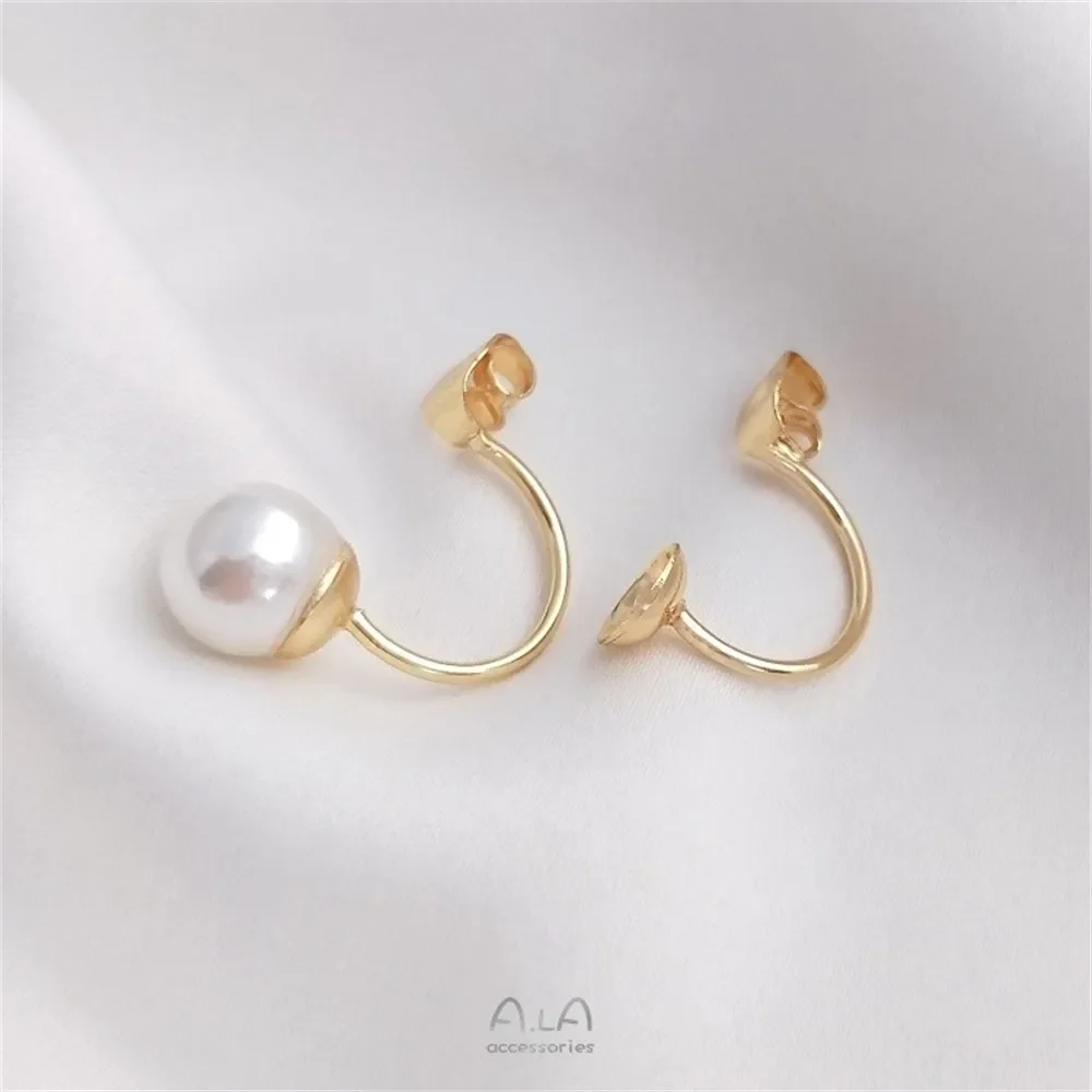 Аксессуары сделай сам 14-каратное позолоченное C-образное жемчужное бабочка