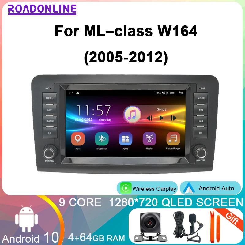 

9Inch For Mercedes Benz ML–class W164 Coupe 2005-2012 4G+64G Android10 Car Radio Multimedia Player Audio Video