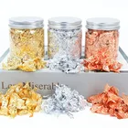 3 г Золотая Серебряная розовая Золотая фольга, декоративные бумажные блестки, блестки, конфетти для творчества, дизайн ногтей, товары для рукоделия, декор для свадебной вечеринки