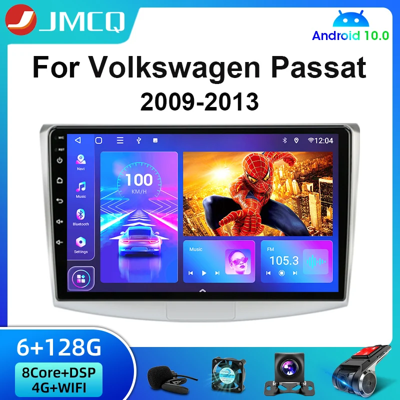 JMCQ 2 din Android 10 автомобильный мультимедийный плеер Радио авто для VW Volkswagen Passat B7 B6 CC
