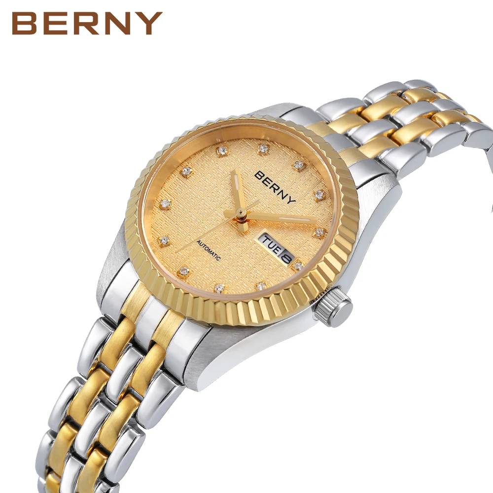 Women's Mechanical Watch Automatic Winding Luxury Wristwatch Golden Lady Sapphire Glass Waterproof Business Watches Montre Femme enlarge