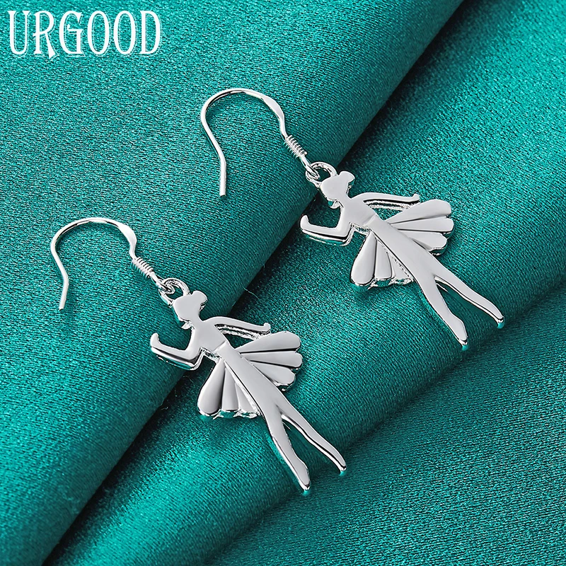 

925 Sterling Silver Elf Girl Dancing Drop Earrings For Women Party Engagement Wedding Fashion Jewelry Gift