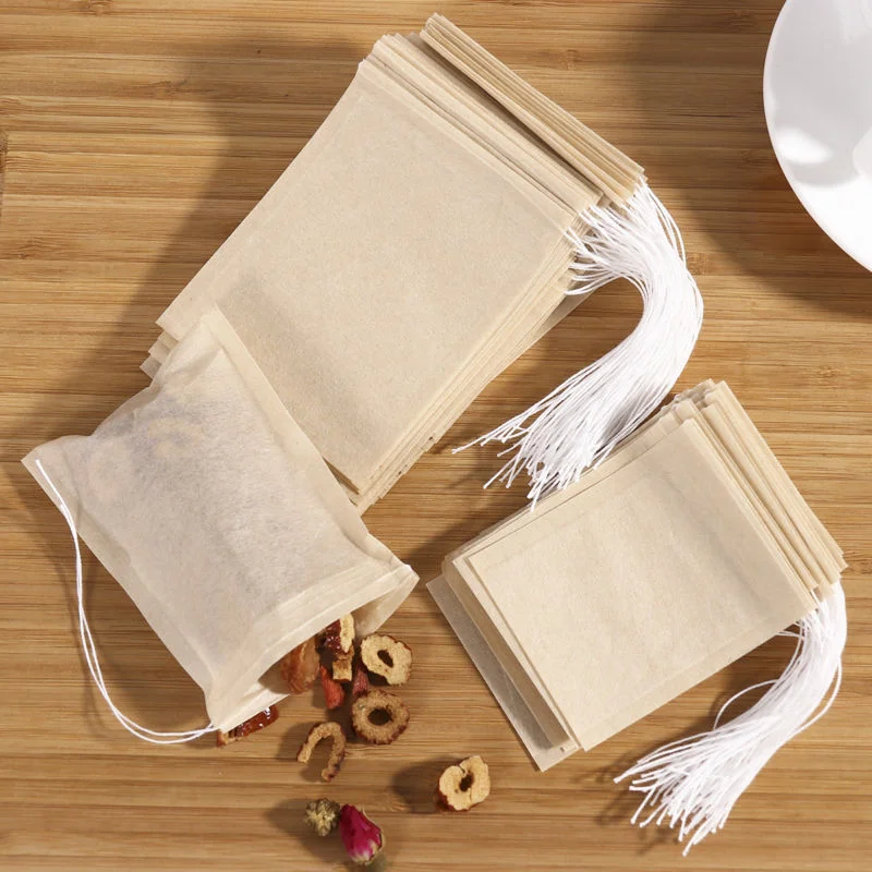 

200pcs Tea Filter Bags Empty Cotton Drawstring Seal Filter Tea Bags for Loose Leaf Powder