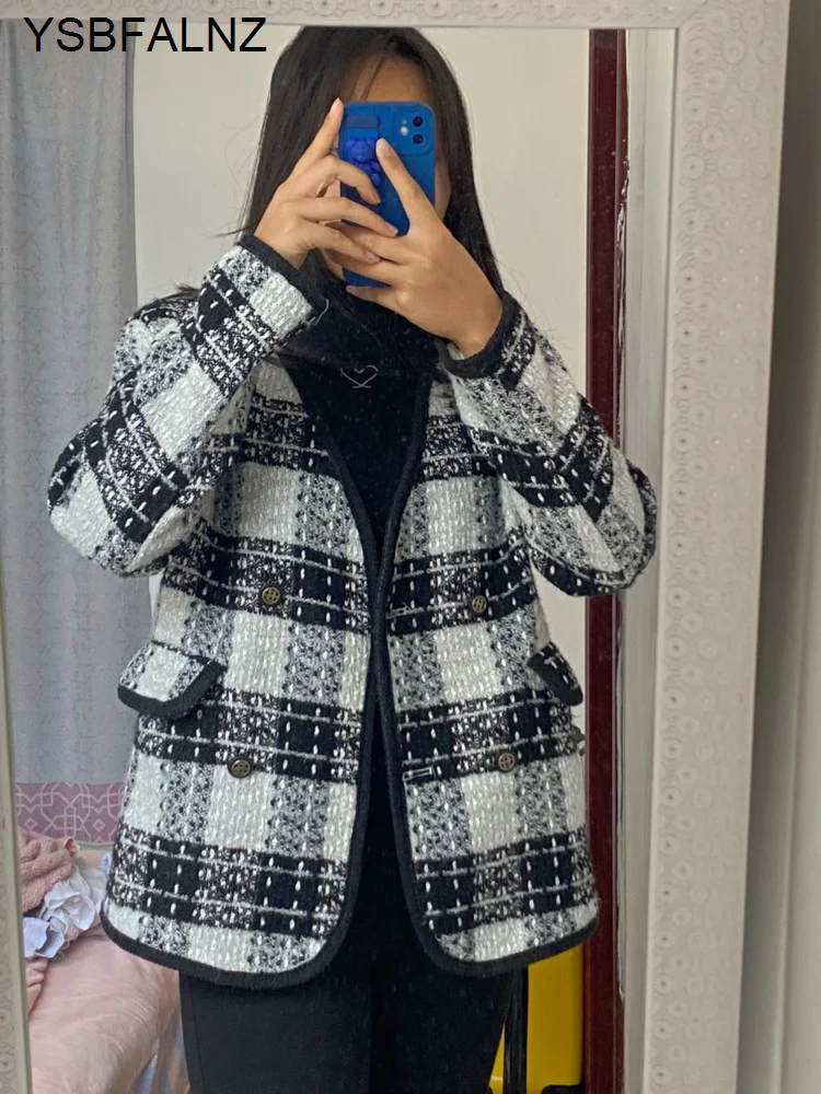 

French Style Small Fragrant Wind Tweed Jackets Women Autumn Spring Elegant Retro Lady Casual Cardigan Coat 2023