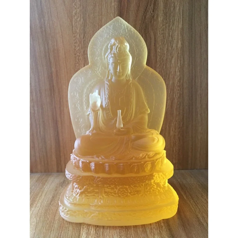 

Желтая Хрустальная скульптура Гуаньинь Бодхисаттва