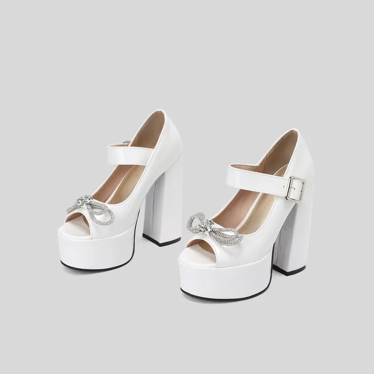 

Женские босоножки большого размера с открытым носком, сандалии на толстой подошве и толстом каблуке, модные украшения