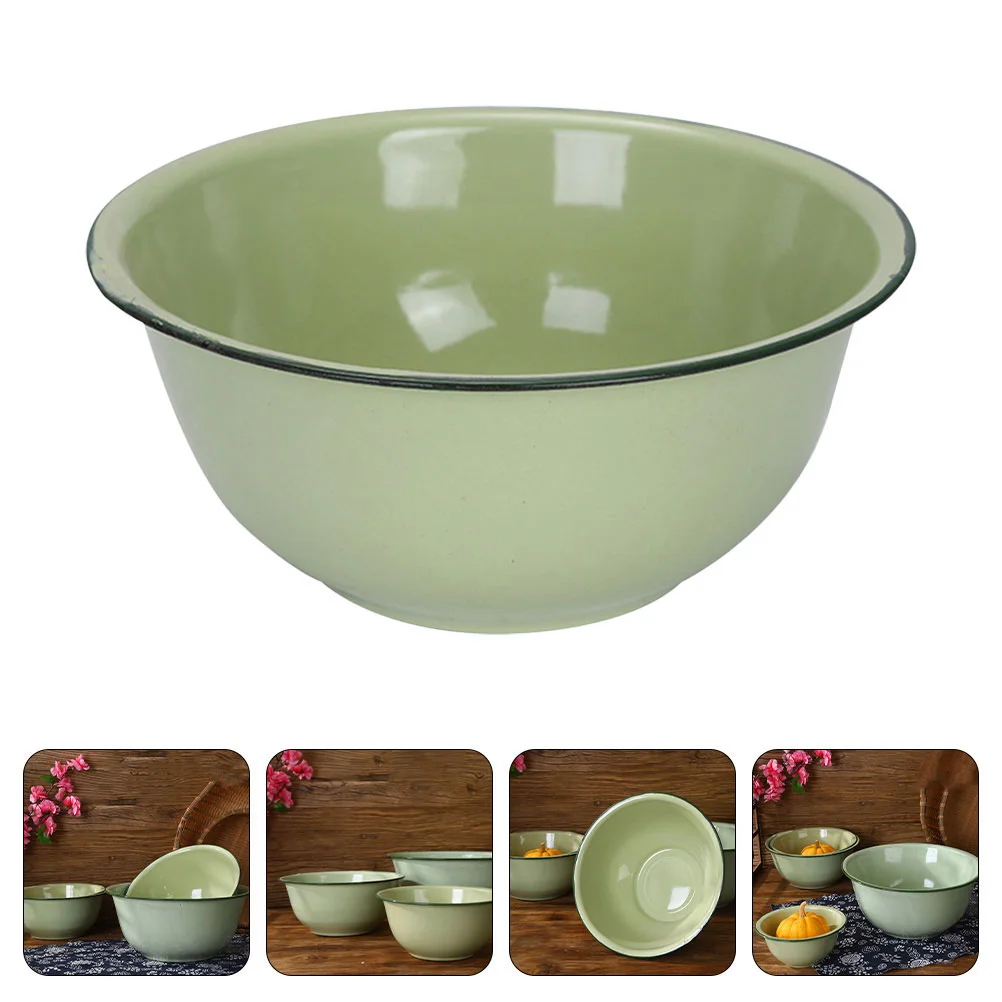 

Enamel Bowl Decorative Soup Basin Food Storage Kitchen Enamelware Salad Mixing Bowls Noodle Vintage Lard Nostalgia Household