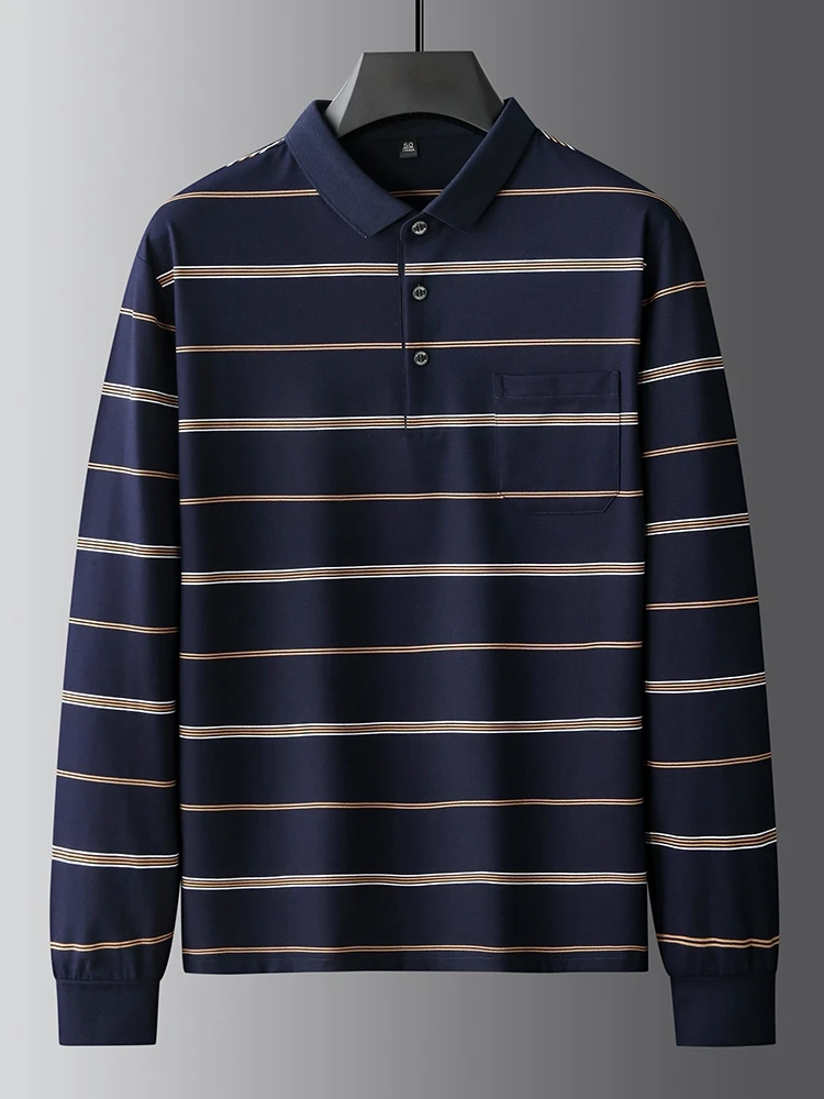 Рубашка с длинными рукавами и карманами мужская рубашка-поло высокого класса