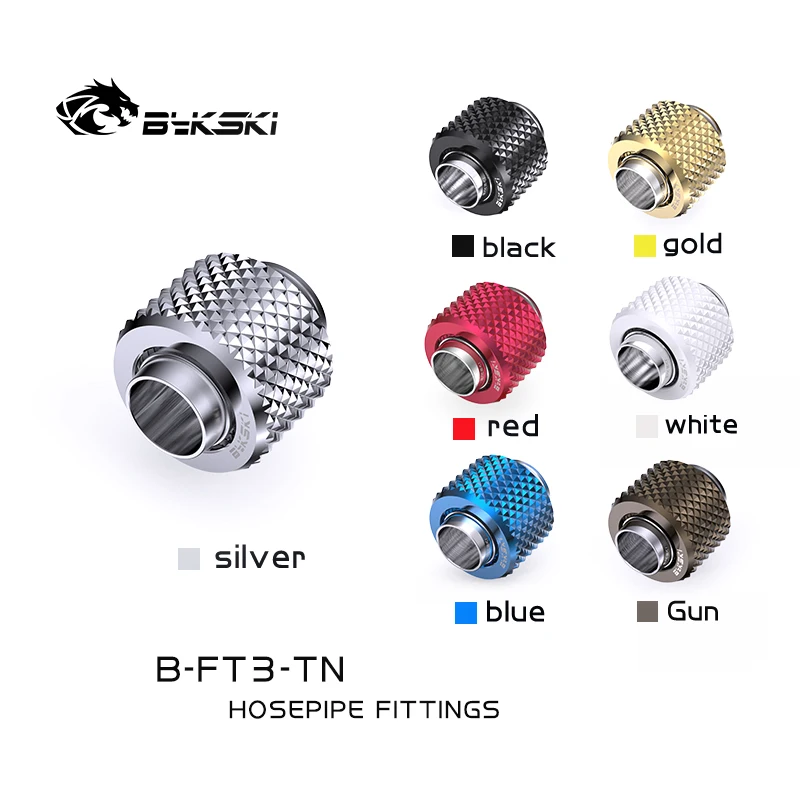 

Bykski B-FT3-TN,G1/4 Soft Tube Fittings For OD 10x13mm Hose Pipe,PC Water Cooling Connector,White/Black/Silver/Gold/Blue/Red/Gun