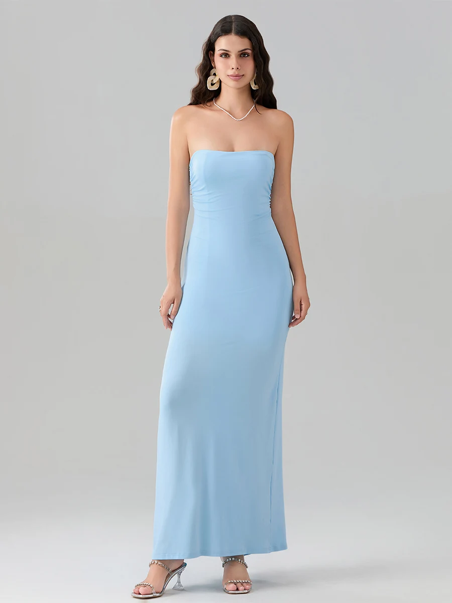 YILEEGOO женское сексуальное длинное платье-футляр с рюшами открытыми плечами и