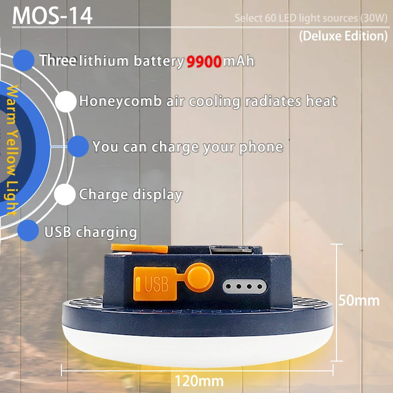 

Перезаряжаемый фонарик MOSLIGHTING для походов и рыбалки