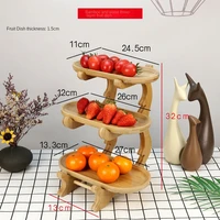 creative three layer multi layer fruit plate european wooden fruit plate bamboo wood frame home snack plate fruit basket