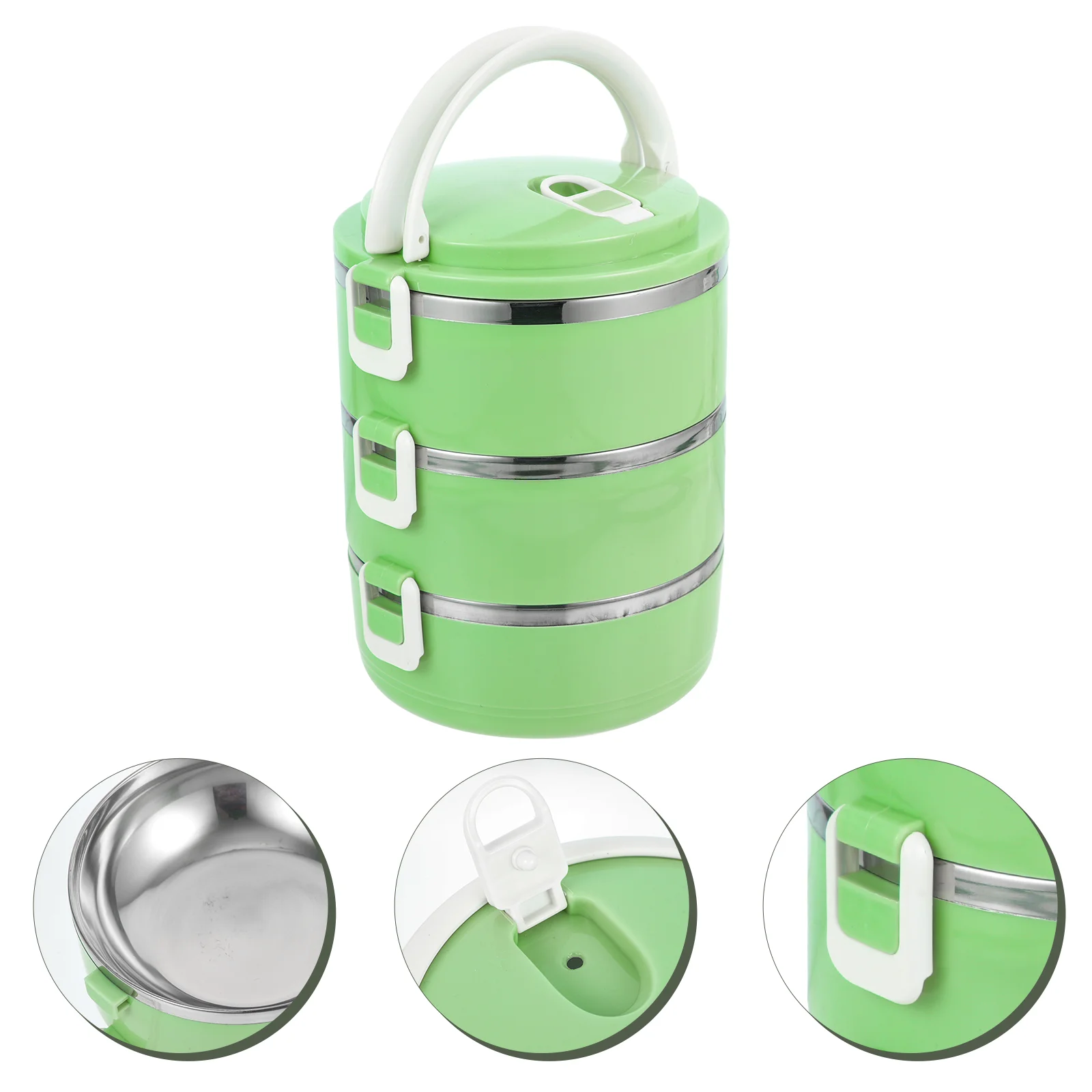 

Box Lunch Bento Stackable Container Stainless Steel Containers Insulated Compartment Portable Tiffin Tierstacking Thermal