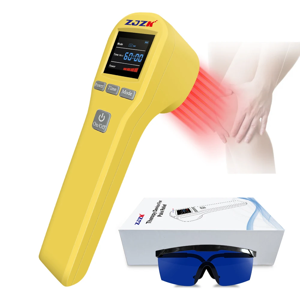 

ZJZK LLLT Cold Laser Therapy for Wound Healing Arthritis Gout Muscle Knee Back Hands Pain Relief 650nm 808nm Home Physiotherapy