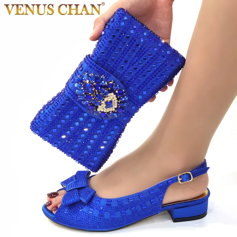 

Женские босоножки на низком каблуке Venus Chan, синие босоножки для вечеринки, лето 2022
