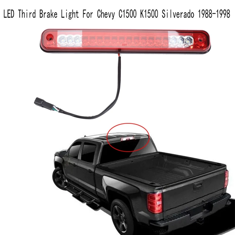 

Для Chevy C1500 K1500 Silverado 1988-1998 светодиодный 3-й стоп-сигнал грузовой фонарь