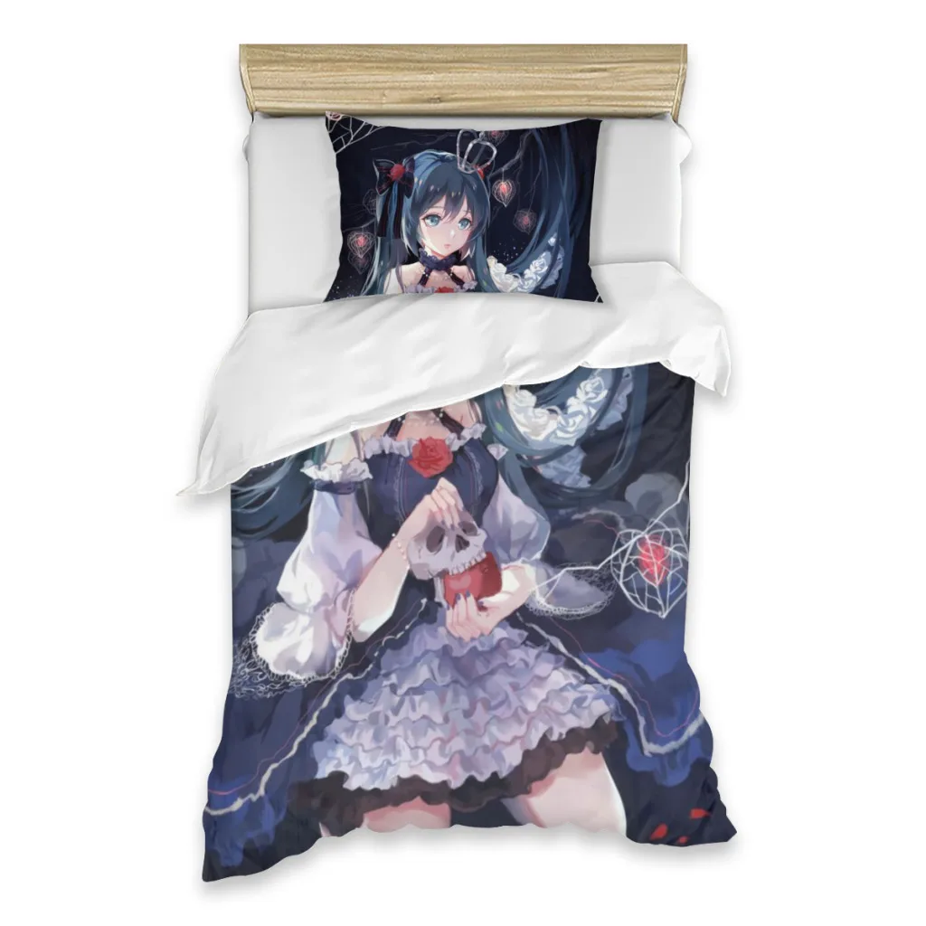 Kawaii аниме Хацунэ Мику милый набор простыней на заказ полный чехол одинарный