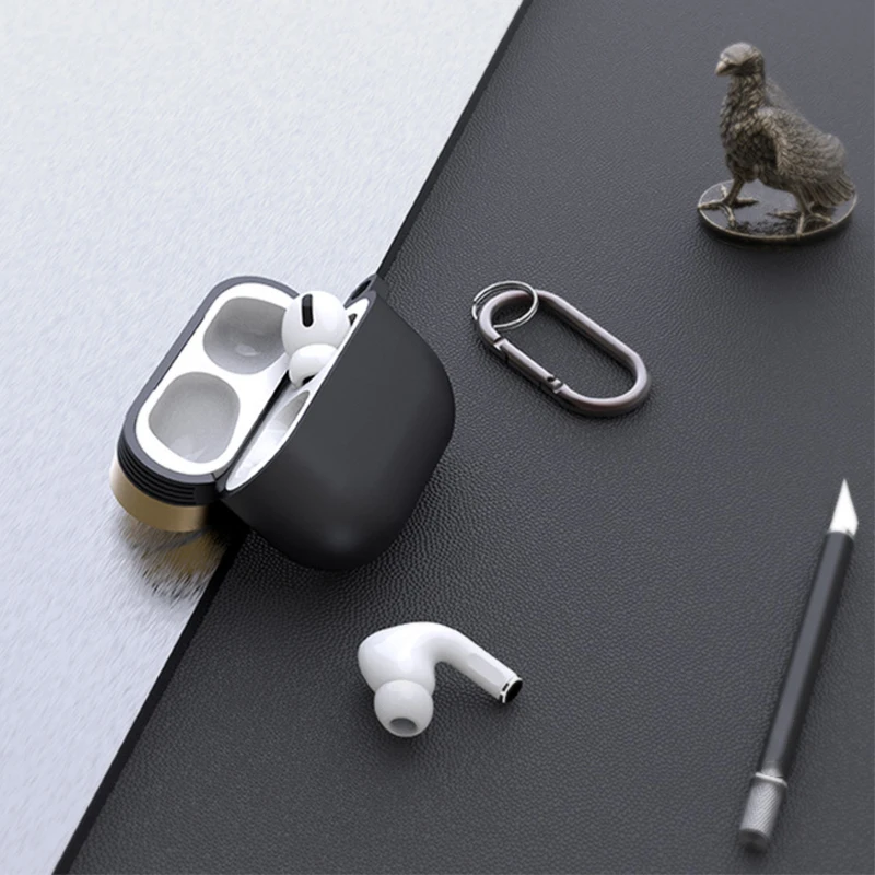 

Case For Airpods Pro luxury case With earphone Keychain Metal+Siliocne cover For Apple AirPod Pro 3 case cover Pro luxury case
