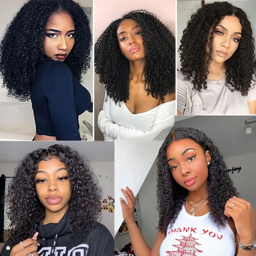 Black Color Synthetic Lace Wig For Women Middle Part Soft Kinky Curly Natural Daily Use Hair Wigs X-TRESS Medium Length 18 Inch |