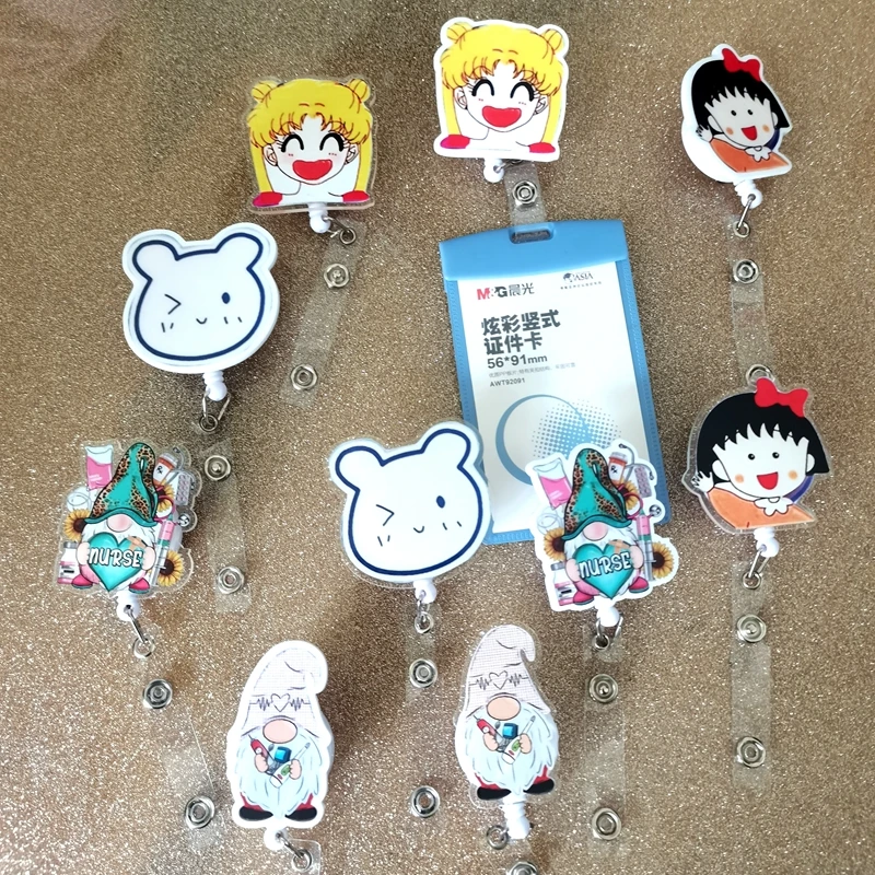 Картонная забавная вращающаяся катушка для бейджа медсестры гнома, держатель для бейджа медсестры гнома, значок для мамы, монитор, техническое уход