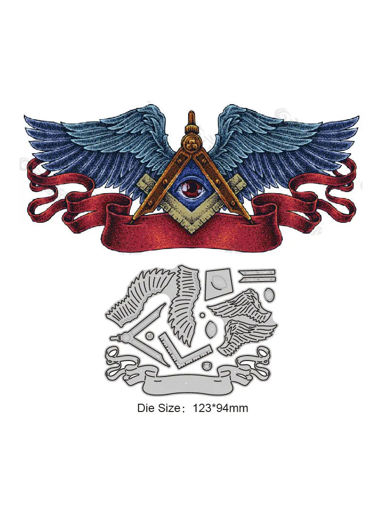 Ретро штамп в виде жука черепа крыльев глаз металлическая высечка для