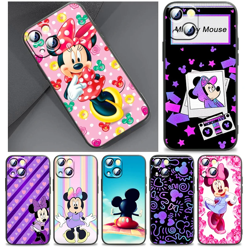 

Disney Fashion Minnie Mickey Phone Case For iPhone 11 12 13 Mini 14 Pro Max 11 Pro Max X XR Plus 7 8 SE Silicone Cover