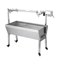 withbearing stainless steel bbq spit roaster rotisserie grill