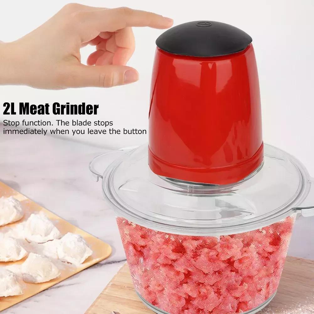 

NEW 2023 Meat Grinder w/ 2L Transparent Bowl Professional Food Chopper For Meat Vegetables Cutting EU Plug 220V Kitchen Gadget