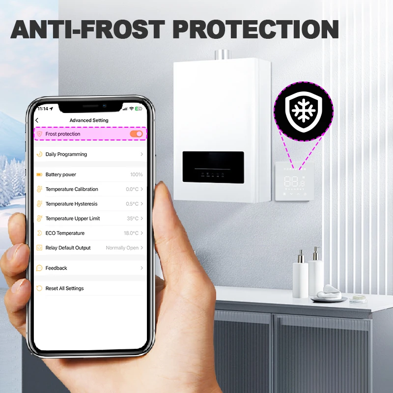 Умный Tuya WIFI термостат газовый котел на батарейках контроллер температуры нагревательный терморегулятор голос Alexa Google Home (art.: 3920cf00afd01) - 3920cf00afd01