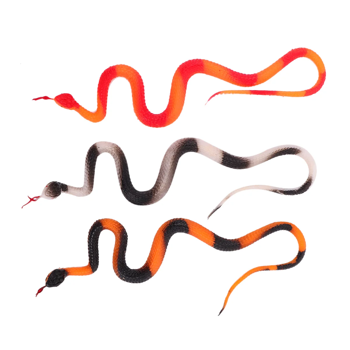 

3pcs Simulation Snake Toy Realistic Snake Prank Prop Cosplay Props Tricky Toys For Halloween Festival (Black White Funny Jokes