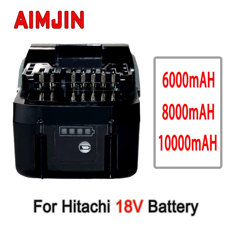 Сменный аккумулятор для HITACHI, литий-ионный аккумулятор для HITACHI BSL1820, BSL1840, BSL1850, BSL1860B, 18 в, 6 Ач, 8 Ач, 10 Ач
