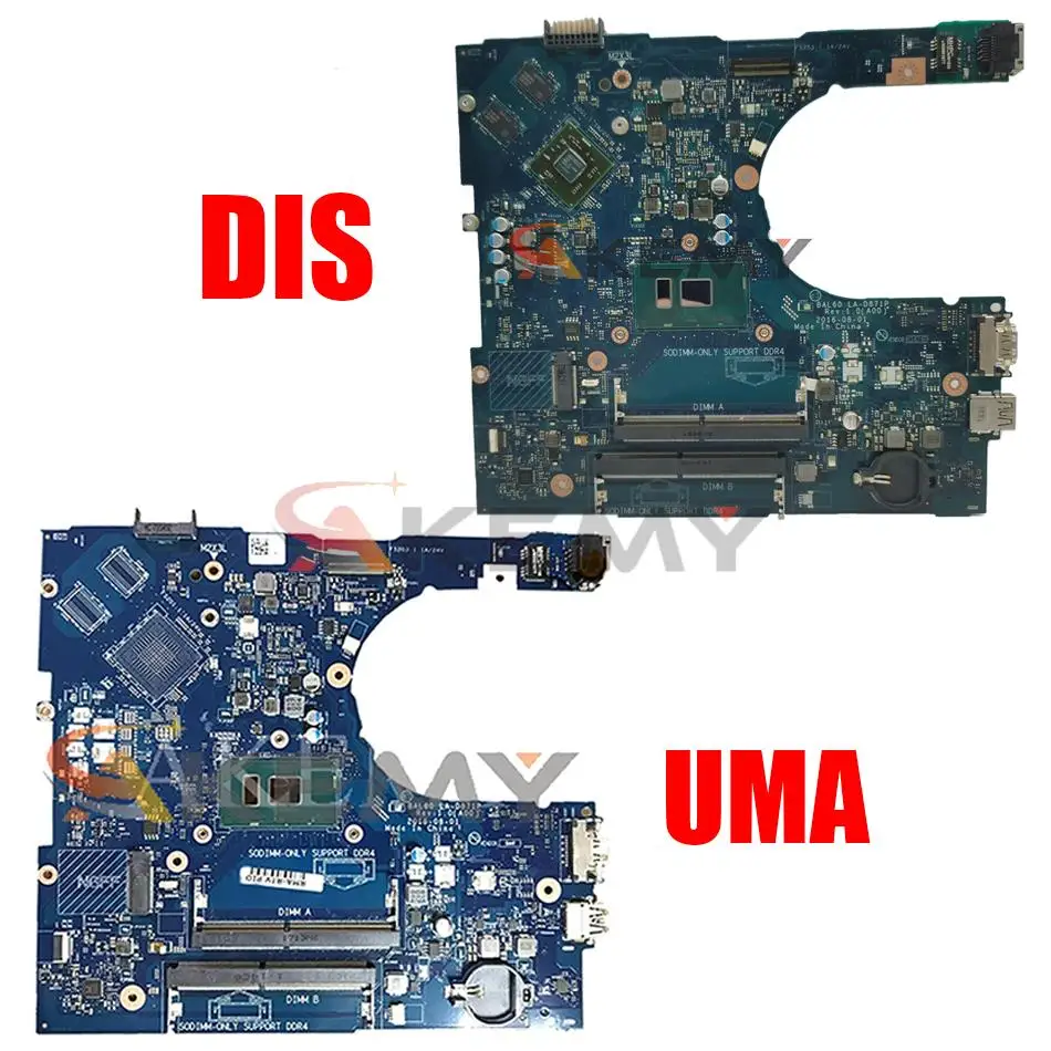 Работая для dell inspiron 5566 5468 материнская плата BAL60 LA-D871P i3-6006u тестирование - купить по