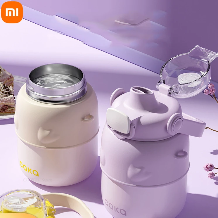 

Портативная чашка Xiaomi для воды, чайная чашка, Подарочная чашка для молока, кофе, милая стеклянная чашка для напитков с крышкой, соломенная двойная чашка для питьевой воды