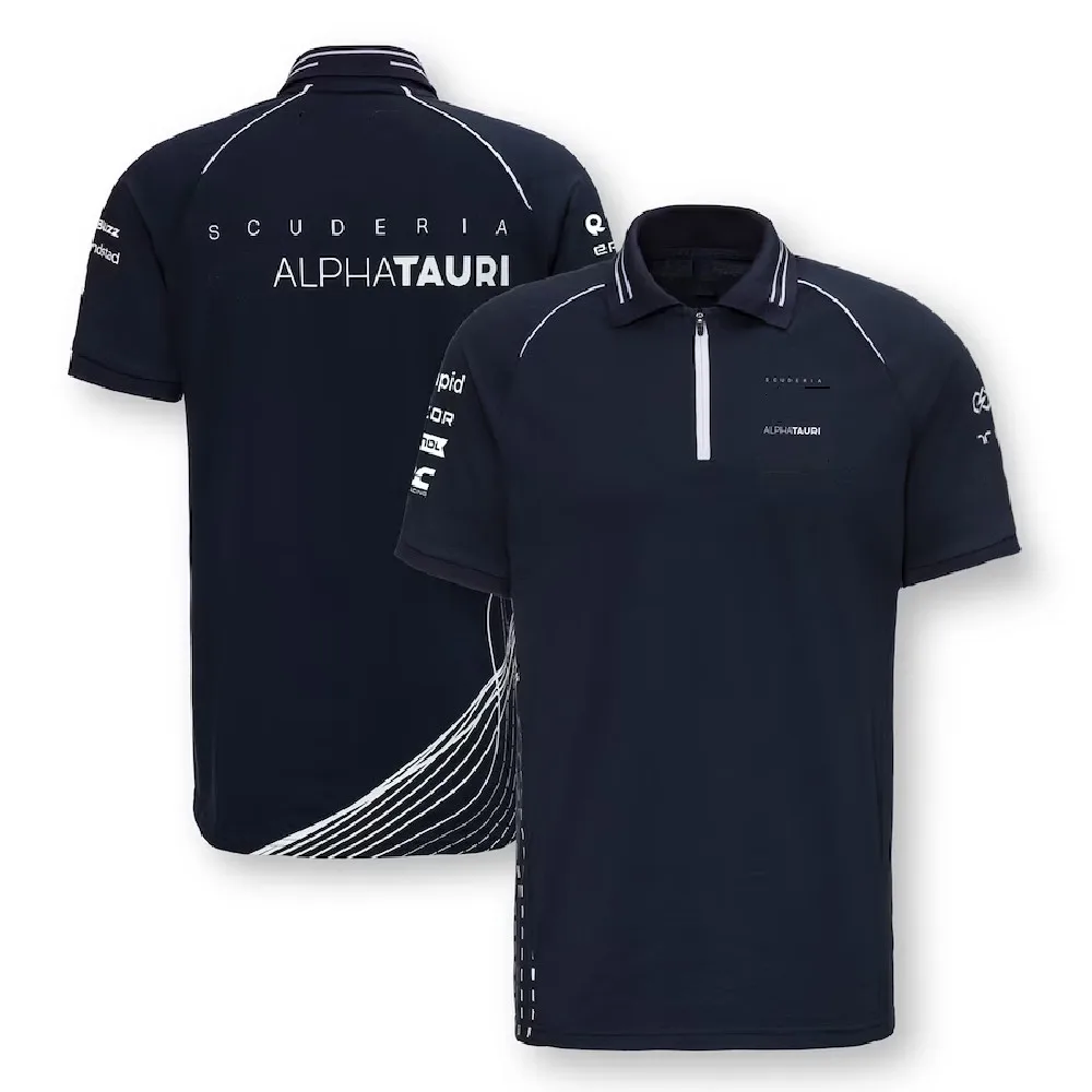 

Scuderia AlphaTauri 2023 Team Polo Shirt - Navy f1 Formula 1 Racing T Shirt Polo Shirt Outdoor Cycling moto Oversized T Shirt