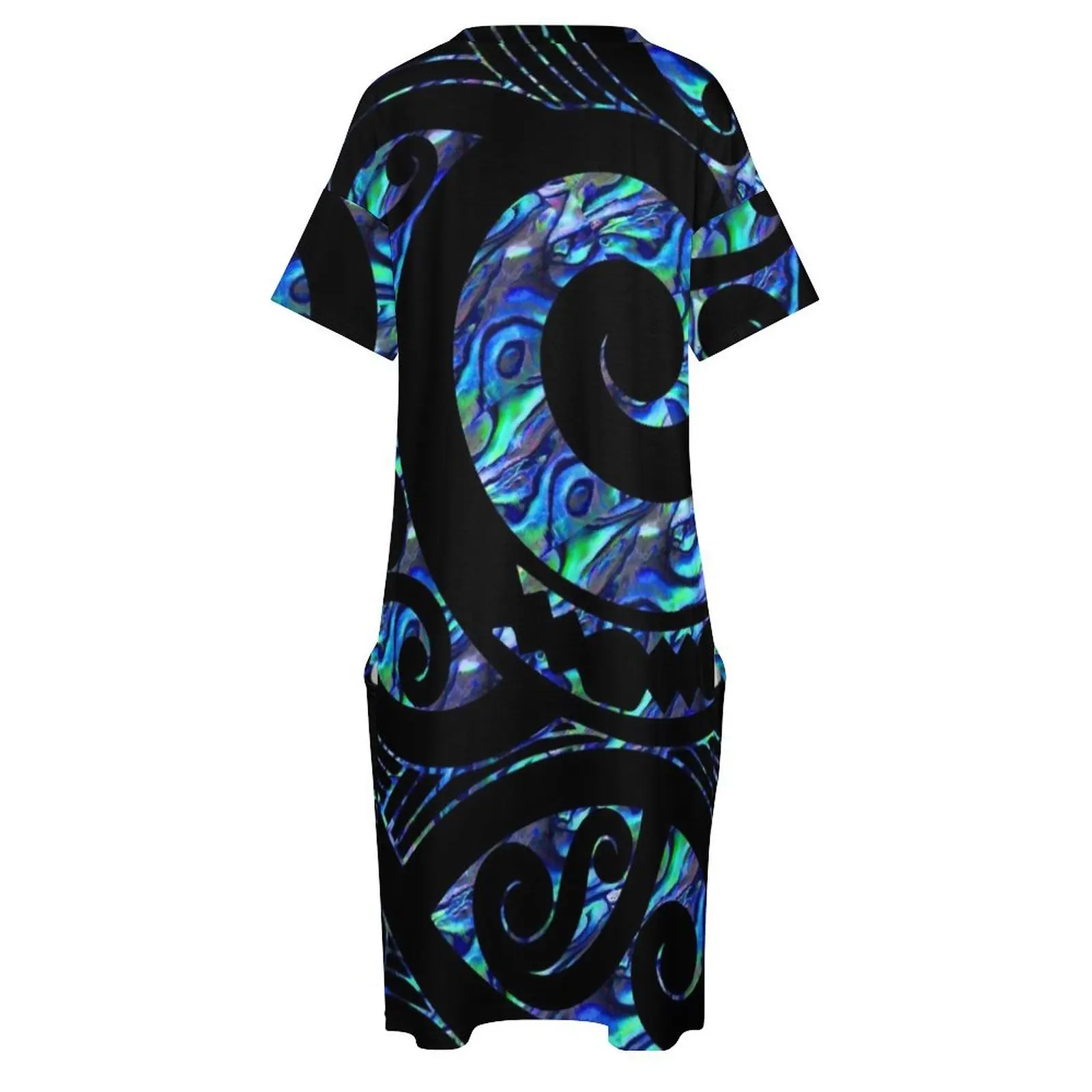Зеландия Maori Paua Tattoo Koru Design Свободное карманное платье элегантные женские платья