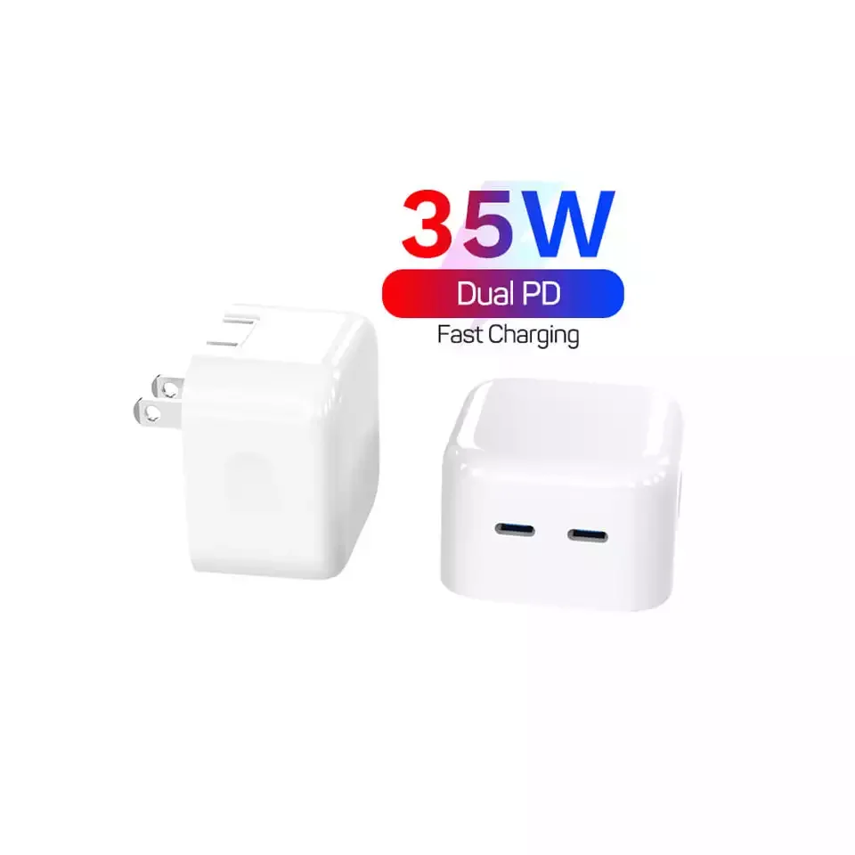 

10 шт./лот 35 Вт двойное зарядное устройство для быстрой зарядки телефона с европейской и американской вилкой настенное дорожное зарядное уст...