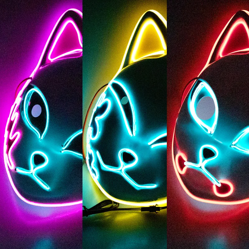 

Halloween Anime Bamboo Garden Ghost Extinguishing Blade Charcoal Chiro True Butterfly Cos Fox Glowing Mask Accessories Gifts