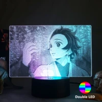 home decorative lamp gift two tone demon slayer tanjirou 3d led anime night lights for bed room atmosphere