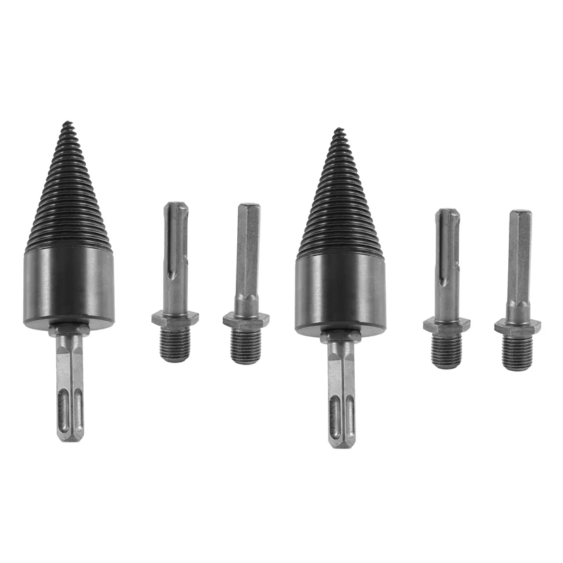 

2X Wood Splitter Firewood Drill Bit, Screw Cone Driver Log Splitter High Tool Woodworking Tools (42mm)