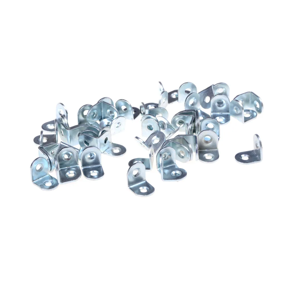 

Wholesale 50pcs 20x20x15mm Shelf Support Angle Brackets Corner Braces For Furniture Accessories Silver