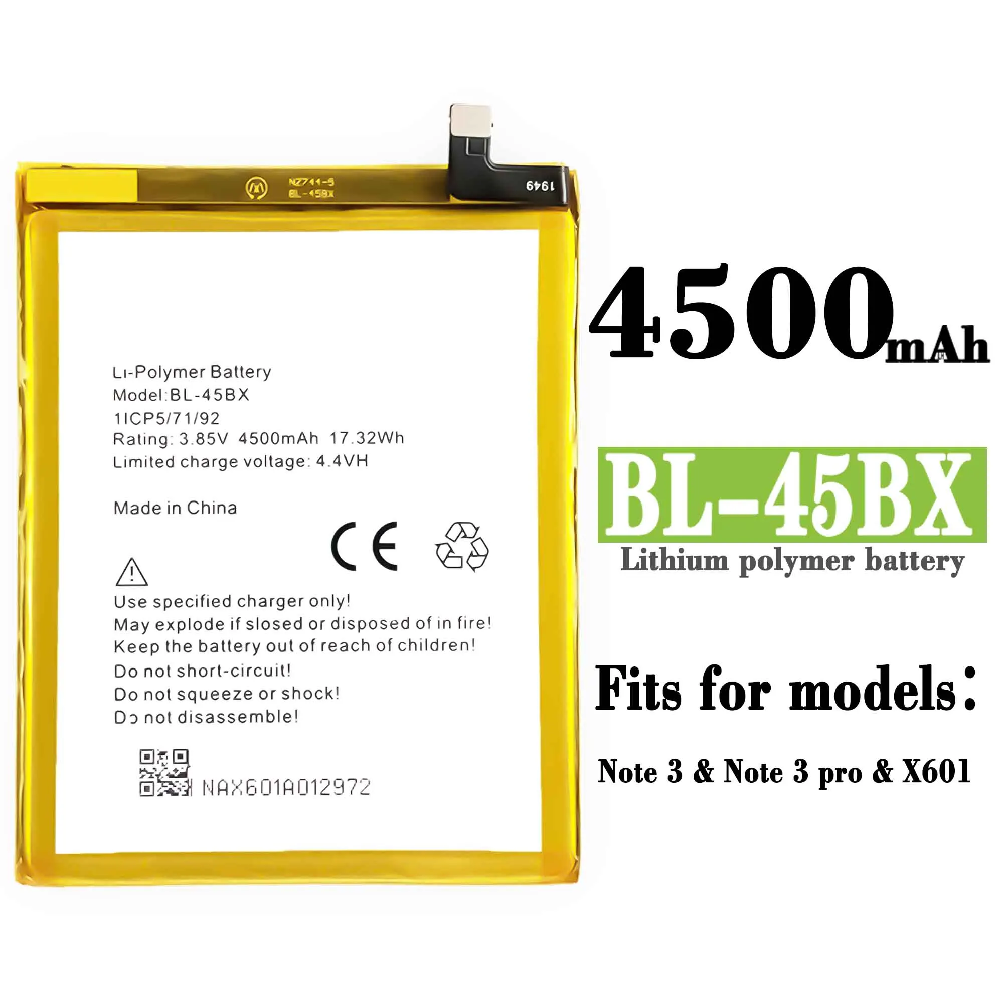 

Stonering battery 4500mAh BL-45BX BL 45BX or Infinix Note 3 X601 Note3 cellphone