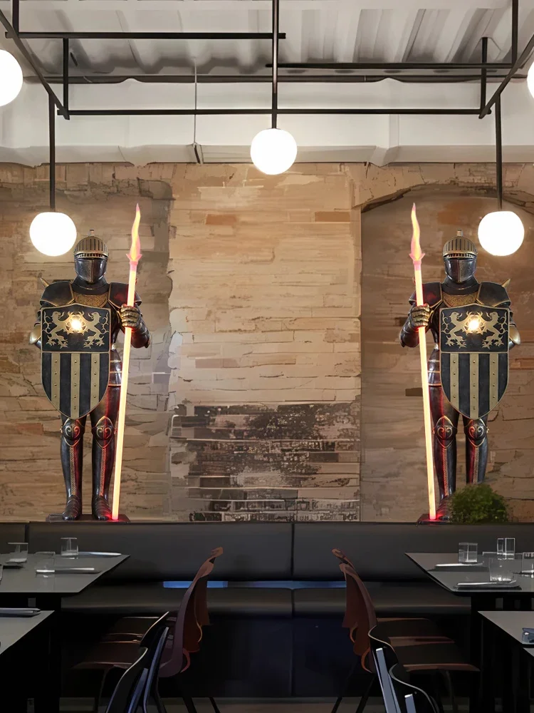 Ретро римская броня воин украшения освещение скульптура бар клуб ресторан