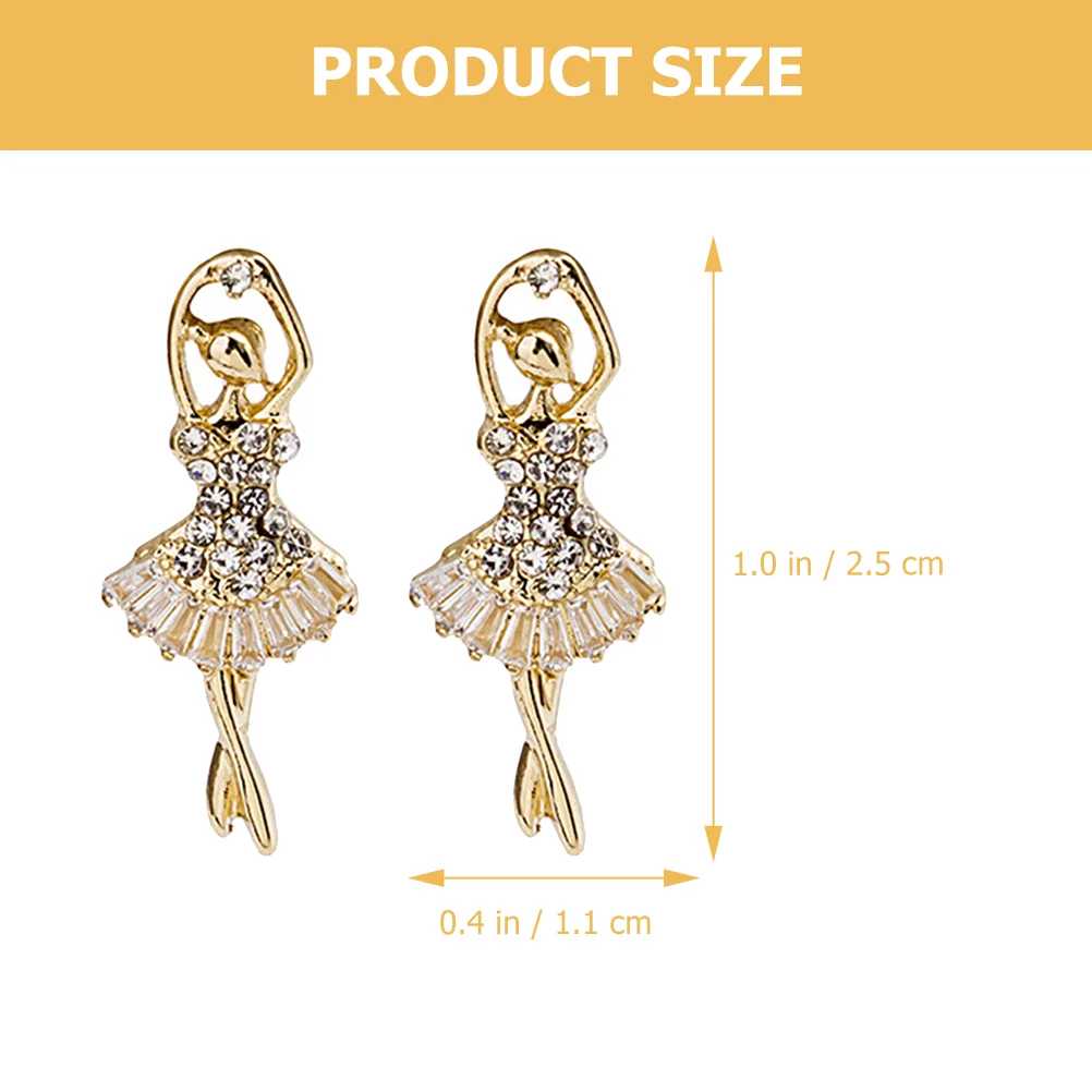 Серьги-гвоздики для танцевальной девушки с кубическим цирконием микро