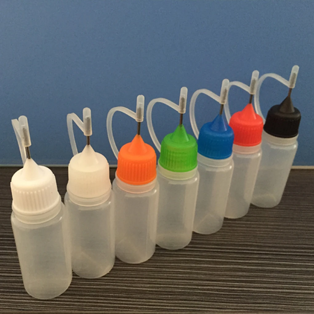 

10ML Oil Dropper Bottles with Steel Needle Drip Storage Essential Dispenser Household Professional Salons Random Color