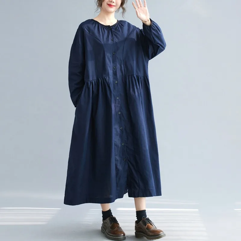 Женское хлопковое Повседневное платье Новое поступление 2022 весенние винтажные