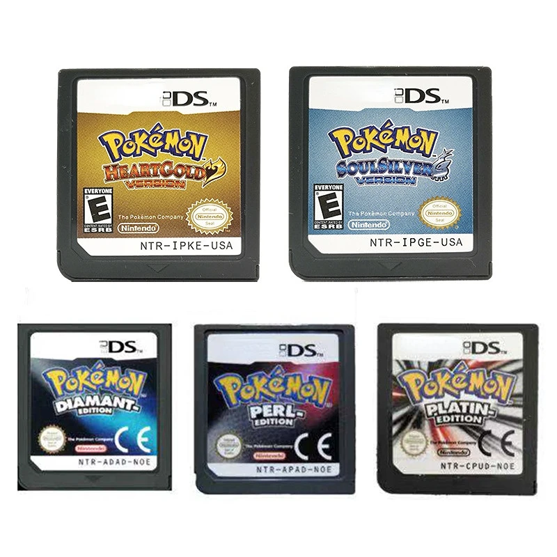 

Игровые карты NDS Pokemon на 4 языках, персонализированные карты 3DS NDSi Pokemon Gold Heart Silver Soul White Gold Pearl Diamond Level