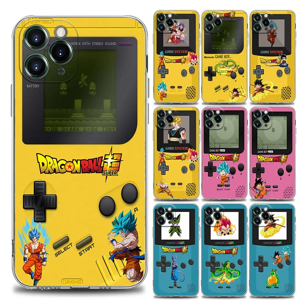 

Game-Boy Anime Dragonball Son Goku Clear Phone Case for iPhone 11 12 13 Pro Max 7 8 SE XR XS Max 5 5s 6 6s Plus Soft Silicon