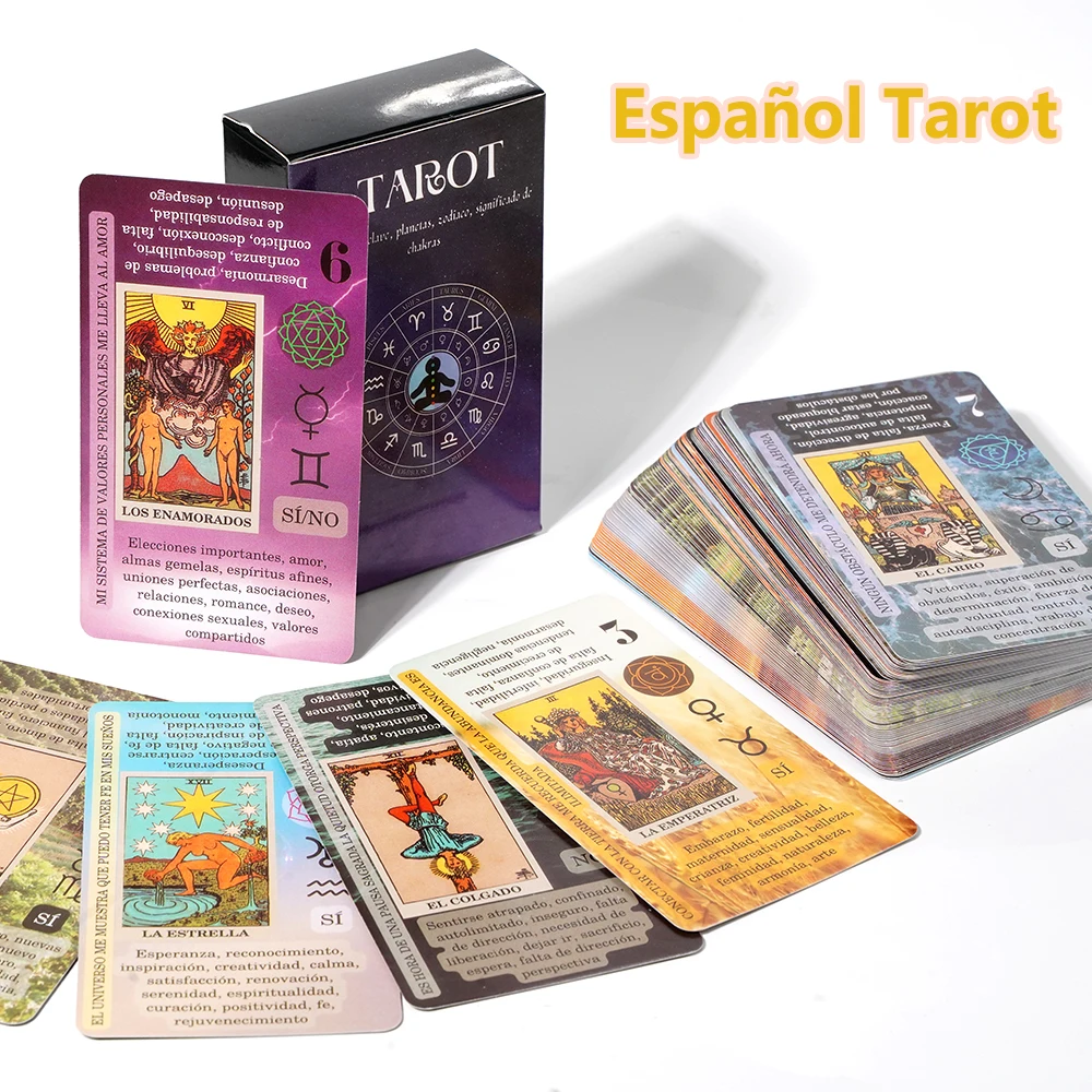 Tarot español para princ с имитацией в них на картах слова clave Chakra invertida элемент