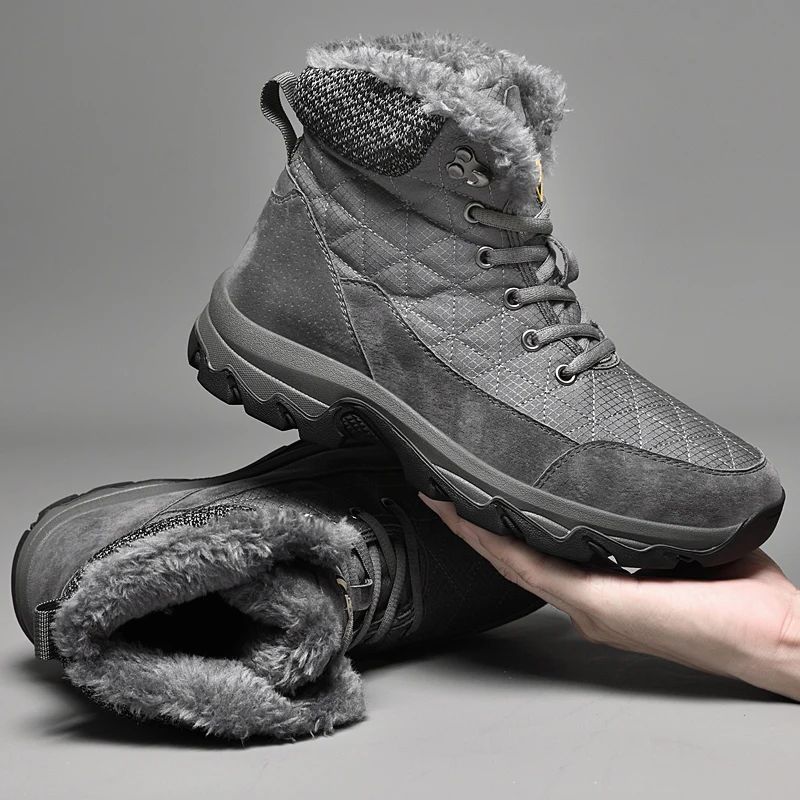 

Men Winter Shoes For Men Snow Boots New Warm Boots Male Waterproof Leather High Top Sneakers Male Winter Botas Hombre Plus Size