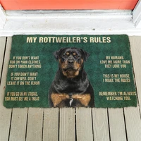 rottweilers rules doormat decor print animal dog floor door mat non slip 3d soft flannel custom carpet for hallway bedroom